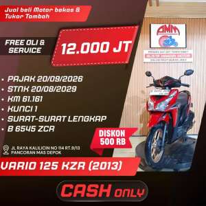 Jual bekas VARIO 125 KZR 2013 PAJAK HIDUP CASH ONLY KREDIVO INDODANA GOPAY ALISTA,lokasi di Depok Kota