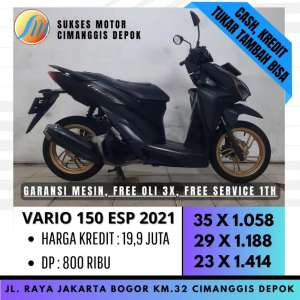 Jual bekas VARIO 150 ESP SPORTY 2021 HITAM MULUS DP 800 DI SUKSES MOTOR,lokasi di Jakarta Selatan
