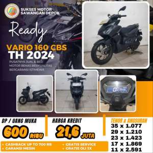 Jual bekas VARIO 160 CBS TH 2024 UNIT MULUS BERGARANSI BISA KREDIT DI SUKSES MOTO,lokasi di  ,Bogor Kab.
