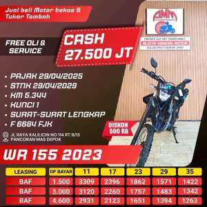 Jual bekas WR 155 R 2023 CASHKREDIT KREDIVO INDODANA SHOPEELATER ALISTA MOTOR,lokasi di Depok Kota
