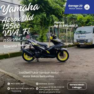 Jual bekas Yamaha Aerox Old 155cc Blurcore VVAFi Tahun 2020,lokasi di Jakarta Pusat
