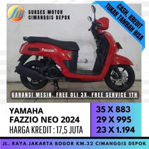 Jual bekas YAMAHA FAZZIO NEO 2024 MERAH DP 500 DI SUKSES MOTOR,lokasi di Jakarta Pusat