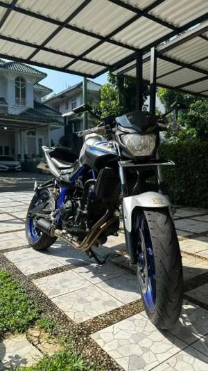 Jual bekas YAMAHA MT25 2015 GREYBLUE ADVENTURE MODIF SIMPLE GAGAH FUNGSIONAL,lokasi di Bogor Kab.