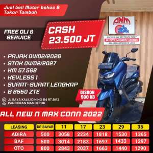 Jual bekas ALL NEW NMAX CONN 2022 DP 500 CASHKREDIT ALISTA,lokasi di Depok Kota