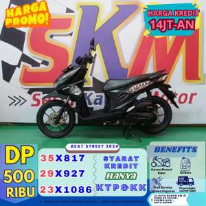 Jual bekas bayar 500 free servis slma angsrn beat street 2024 cash credt,lokasi di  
