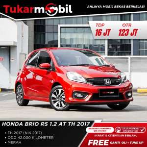 Jual bekas BERGARANSI HONDA BRIO 1.2 RS TAHUN 2017 MERAH LOW KM,lokasi di  