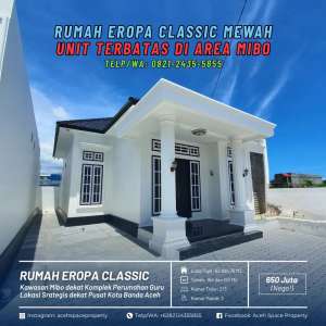 Dijual Rumah Classic di Mibo Kota Banda Aceh - Hunian Cantik Dengan Spek Premium lokasi di Banda Aceh Kota, tersedia melalui melalui situs Olx