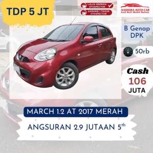 Jual bekas DP 5 Juta March 1.2 AT 2017 Merah,lokasi di  