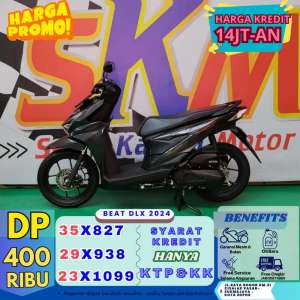 Jual bekas DP hanya 500k Honda beat deluxe th 2024 cashcredit,lokasi di  
