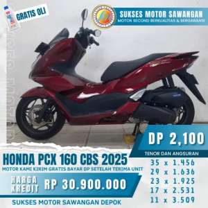 Jual bekas DP RINGAN,PROSES CEPAT GUYS, HONDA PCX 160 CBS 2025 SUKSES MOTOR,lokasi di Depok Kota