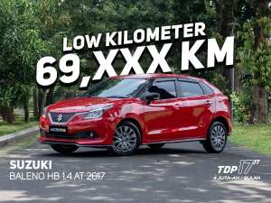 Jual bekas FREE SMART TV 32 BALENO HB 1.4 AT 2017 MERAH,lokasi di Bekasi Kab.