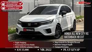 Jual bekas Honda All New City RS Hatchback HB CVT AT NIK 2022 Akhir White On Blac,lokasi di  