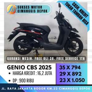 Jual bekas HONDA GENIO CBS 2025 TERMURAH KREDIT CICILAN RINGAN SUKSES MOTOR,lokasi di Depok Kota