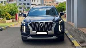 Jual bekas Hyundai palisade signature diesel 2021 hitam interior white,lokasi di Jakarta Utara
