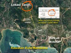 Investasi yang berjarak hanya 2000 meter dari Sirkuit MotoGP Kuta Mandalika yang masih terjangkau lokasi di Lombok Tengah Kab., tersedia melalui melalui situs Olx