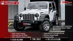 Jual bekas Jeep Wrangler Sport 3.6 Pentastar New Dashboard Facelift 2-Doors 2012,lokasi di Jakarta Selatan
