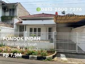 Jual Cepat Rumah 1 LT Hitung Tanah di Pondok Indah Jaksel -15221 lokasi di Jakarta Selatan, tersedia melalui melalui situs Olx