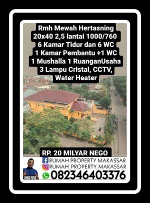 jual Cepat Rumah Mewah Hertasning 20x40.3 lantai 1000800 kmr 6 WC 6 lokasi di Makassar Kota, tersedia melalui melalui situs Olx