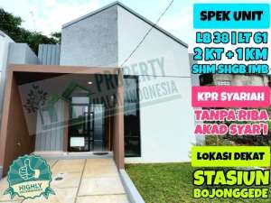 Jual Rumah Modern Bojonggede SHM IMB Dekat Stasiun Bojonggede lokasi di Bogor Kab., tersedia melalui melalui situs Olx