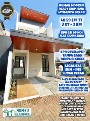 Jual Rumah Siap Huni Dekat LRT Jatimulya Bekasi - KPR Syariah DP Nol lokasi di Bekasi Kab., tersedia melalui melalui situs Olx