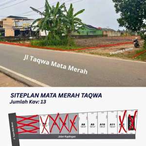 jual tanah kavling di mata merah taqwa palembang lokasi di Palembang Kota, tersedia melalui melalui situs Olx