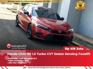Jual bekas LOW KM 8RBHonda Civic RS 1.5 Turbo CVT Sedan Sensing 2023 2024,lokasi di Jakarta Timur