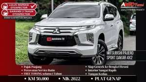 Jual bekas Mitsubishi Pajero Sport Dakar 4x2 AT NIK 2022 White On Black Sunroof,lokasi di  