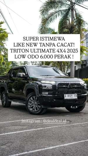 Jual bekas MITSUBISHI TRITON ULTIMATE 2025 4x4 DOUBLE CABIN LOW KM PLAT D,lokasi di Bandung Kota
