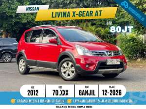 Jual bekas Nissan Livina XGear At 2012 Merah,lokasi di Jakarta Timur