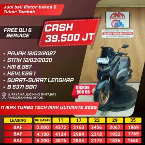 Jual bekas NMAX TURBO TECH MAX ULTIMATE 2025 PAJAK HIDUP KM LOW LIKE NEW ALISTA,lokasi di Jakarta Selatan