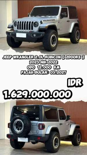 Jual bekas ODO 12.000 KMJEEP WRANGLER RUBICON 2.0L2 DOORS2023 NIK 2022,lokasi di Jakarta Utara