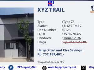 Park SerpongXTRA Land, XTRA SavingsXYZ TRAILType Z3 lokasi di Tangerang Kab., tersedia melalui melalui situs Olx
