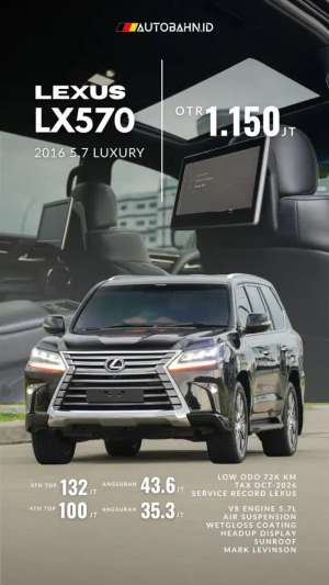 Jual bekas PridePower Lexus LX570 Luxury Black on Black 2016 Wetgloss,lokasi di  