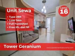 Sewa 2BR Furnished tower Geranium apartment Bassura City lokasi di Jakarta Timur, tersedia melalui melalui situs Olx