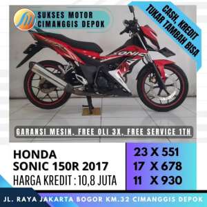 Jual bekas SONIC 150R 2017 TERMURAH SURAT LENGKAP KUNCI 2 SUKSES MOTOR,lokasi di Depok Kota