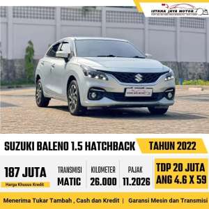 Jual bekas Suzuki Baleno Hatchback AT th 2022 istana jaya motor,lokasi di Jakarta Selatan