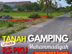 Tanah Strategis Jogja belakang RS PKU GAMPING Lt 1782 m ld 11 SHM lokasi di Sleman Kab., tersedia melalui melalui situs Olx