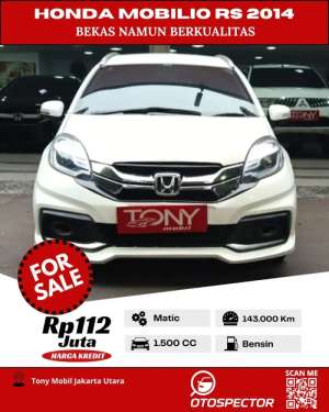 Jual bekas Tony Mobil Honda Mobilio RS CVT 2014 Putih,lokasi di Bekasi Kab.