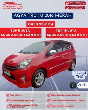 Jual bekas DP 5 Juta Agya TRD 1.0 AT 2016,lokasi di Jakarta Timur