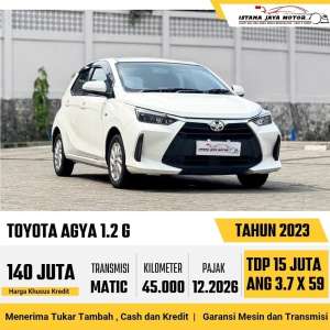Jual bekas FACELIFT Toyota Agya 1.2 G Automatic NIK 2023,lokasi di Jakarta Selatan