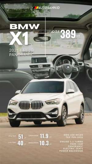 Jual bekas Full Opt BMW X1 F48 XLine 2021 LCI Facelift Panoramic White glc200,lokasi di Jakarta Pusat
