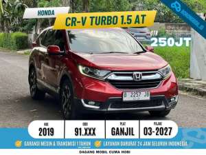 Jual bekas Honda CRV Turbo 1.5 AT 2019 Merah Bata,lokasi di Tangerang Kota