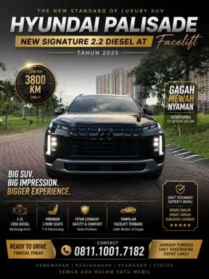 Jual bekas Hyundai Palisade New Signature 2.2 Matic Diesel Thn 2025 Facelift,lokasi di Jakarta Barat