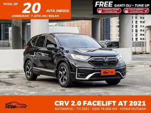 Jual bekas ,Low KM Honda CR-V 2.0 CVT Facelift AT 20212022 Hitam,lokasi di Jakarta Utara