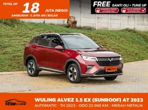 Jual bekas Low KM22rb Wuling Alvez EX Sunroof AT 20232024 Merah,lokasi di Depok Kota