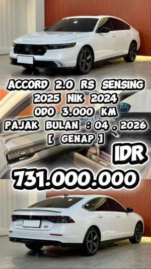Jual bekas ODO 3.000 KMHONDA ACCORD RS HYBRID AT 2025 NIK 2024,lokasi di Jakarta Utara