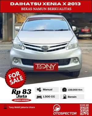 Jual bekas Tony Mobil Daihatsu Xenia 1.3 X Manual 2013 Silver,lokasi di Jakarta Pusat
