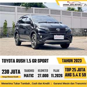 Jual bekas Toyota Rush GR Sport AT th 2023 istana jaya motor,lokasi di Jakarta Selatan