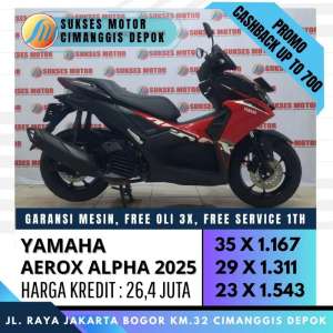 Jual bekas YAMAHA AEROX ALPHA 2025 MULUS UNIT BERGARANSI SUKSES MOTOR,lokasi di Bekasi Kota