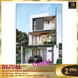 DIJUAL RUMAH BARU MURAH 3 LANTAI DI CITRA GARDEN CITY 5 JAKARTA BARAT lokasi di Jakarta Barat, tersedia melalui melalui situs Olx